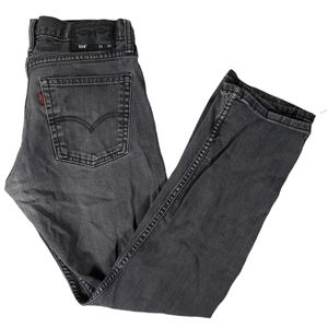 Levis 514 Men’s 31 x 32 Black Jeans Slim Fit Straight Leg Denim, Distressed